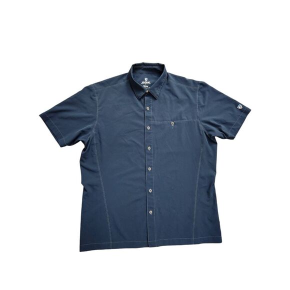 Kuhl Other - Kuhl button up Mens L Pocket shirt short sleeve performance blend Blue button up